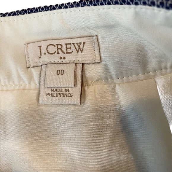J Crew Factory Asymmetrical Blueish Grey & Cream Stripe Cotton Mini Skirt Sz 00 - Picture 4 of 8